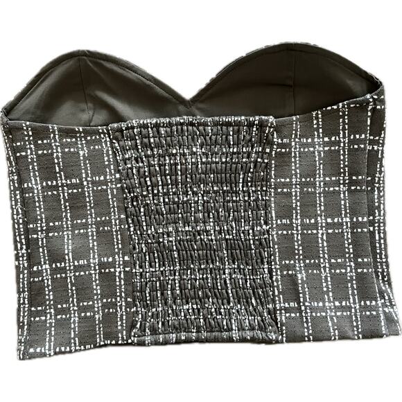 Anthropologie Maeve Strapless Corset Top Olive Green Metallic Sweetheart Medium - Picture 8 of 8